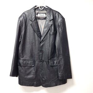 Wilsons Mens Leather Jacket Size 2XL Black